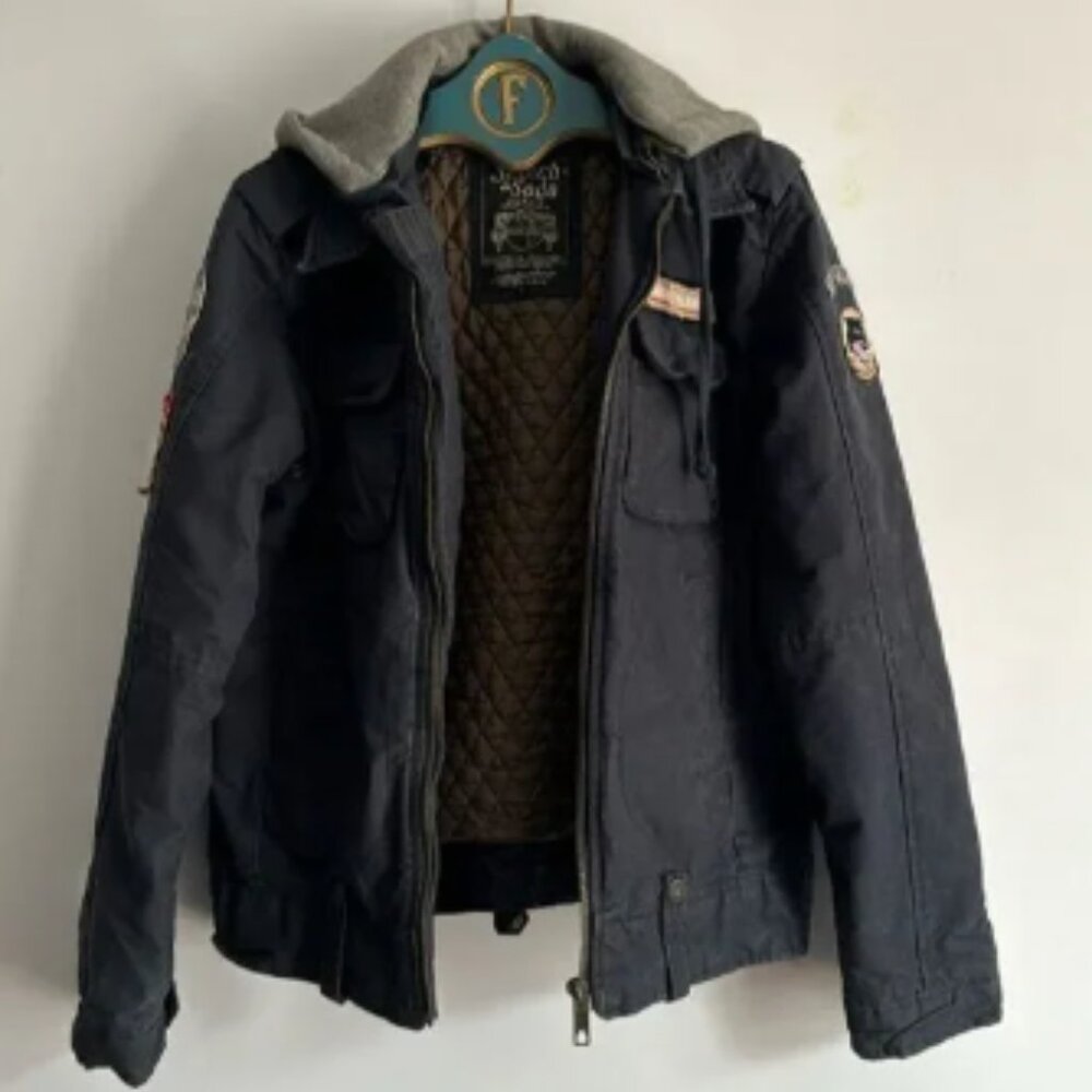 Scotch & Soda Blue Waxed Cotton Jacket - M